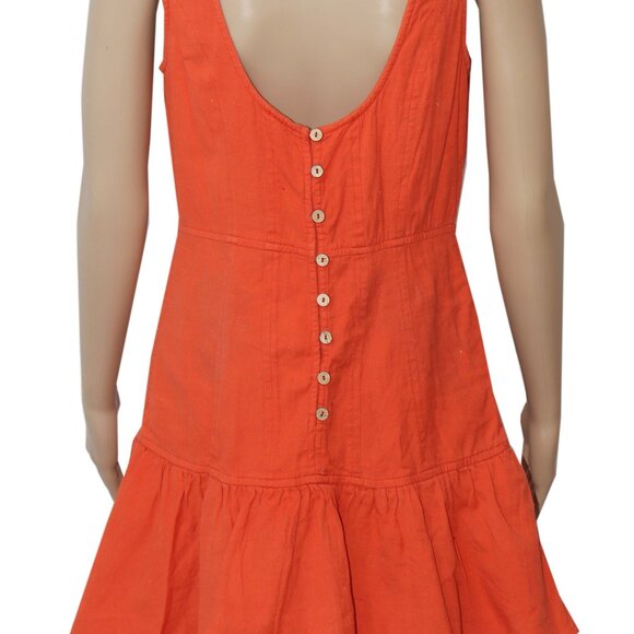 Free People Zouzou Mini Dress Orange Endless Summer Sleeveless Tiered M - Picture 5 of 7